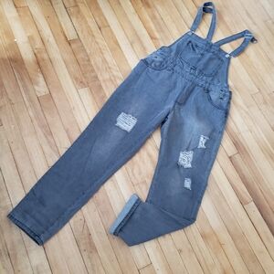Distressed Denim Overall - Grey L ( 29" Inseam)